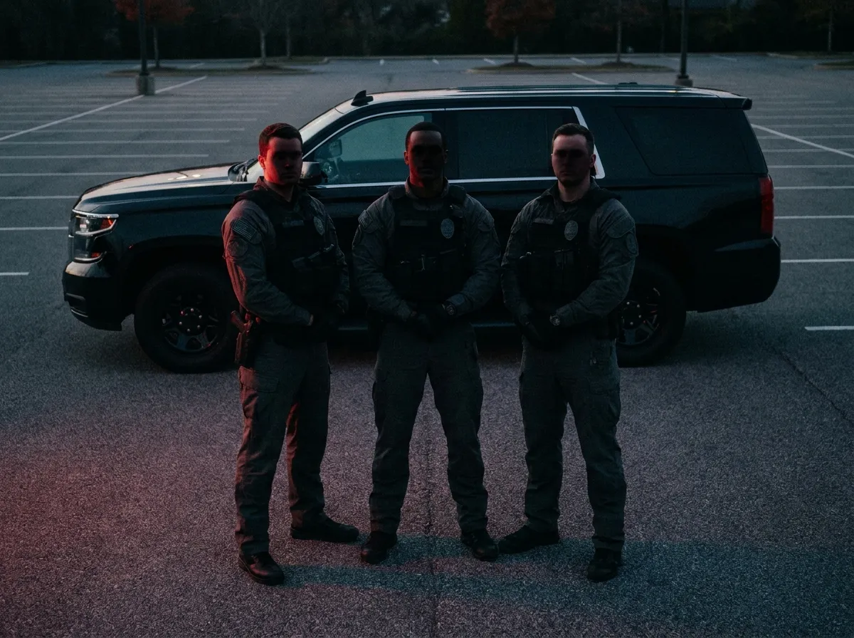Das Team von Proshield Concepts vor dem Einsatzfahrzeug