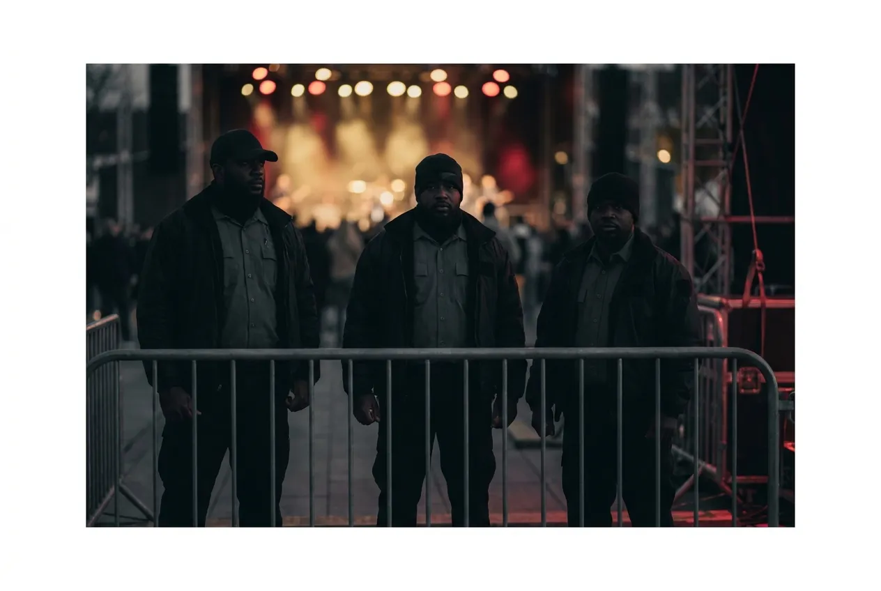 Eventsecurity: Sicherheitsteam an einer Veranstaltungsabsperrung